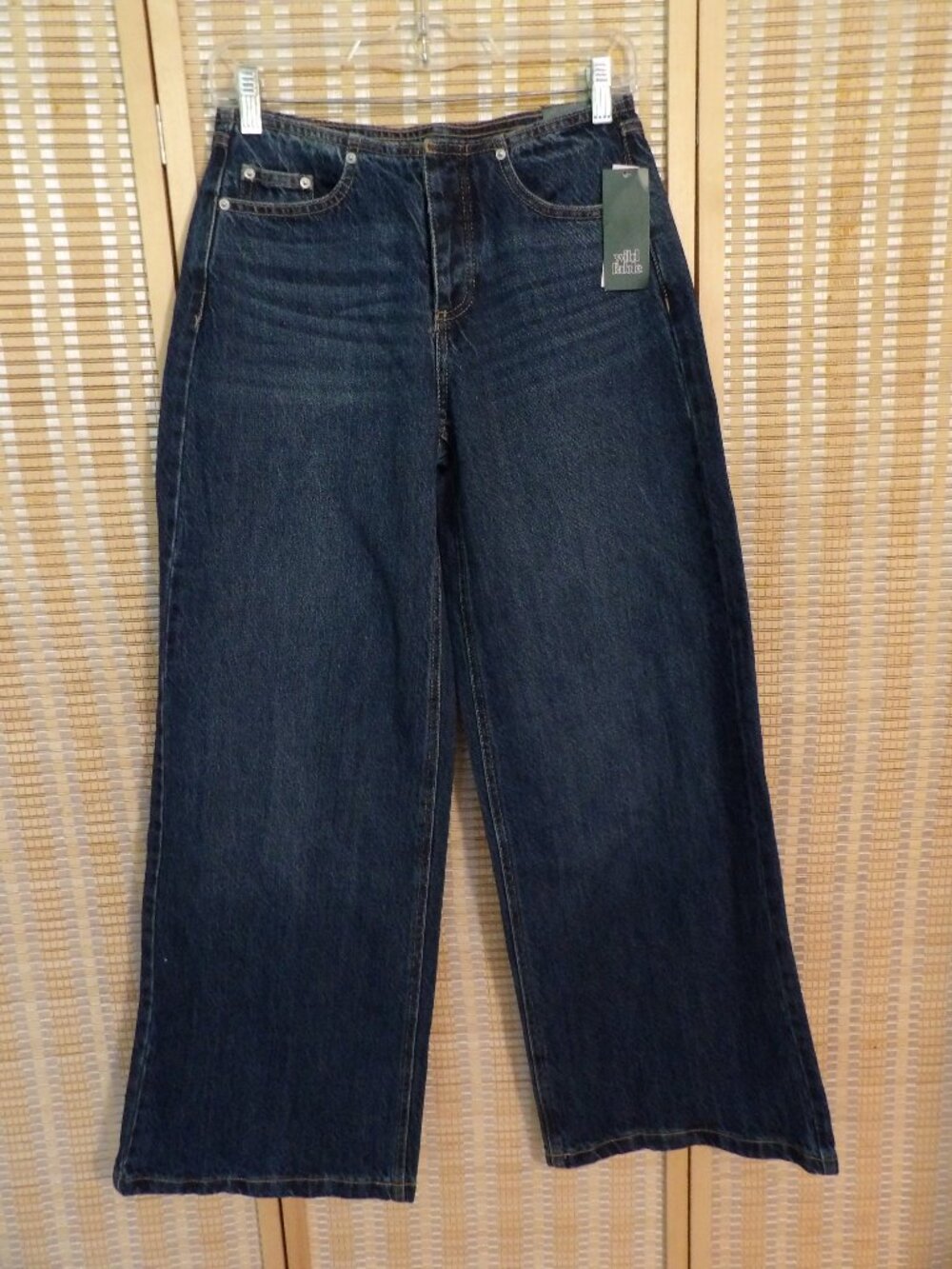 NWT Women's Wild Fable Size 0 Mid-Rise Ultra Wide Leg Denim Jeans